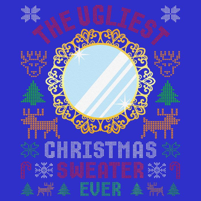 The Ugliest Christmas Sweater Ever With An Image Of A Mirror 16 in Basic Backpack