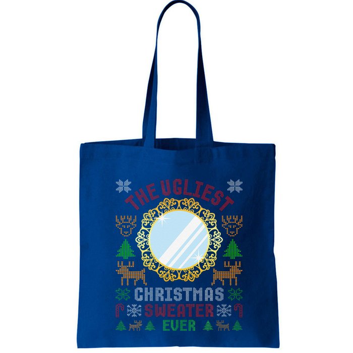 The Ugliest Christmas Sweater Ever With An Image Of A Mirror Bag