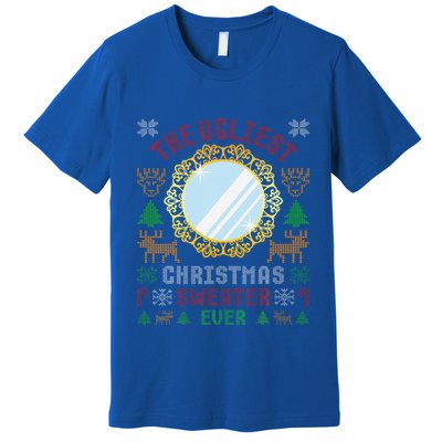 The Ugliest Christmas Sweater Ever With An Image Of A Mirror Premium T-Shirt