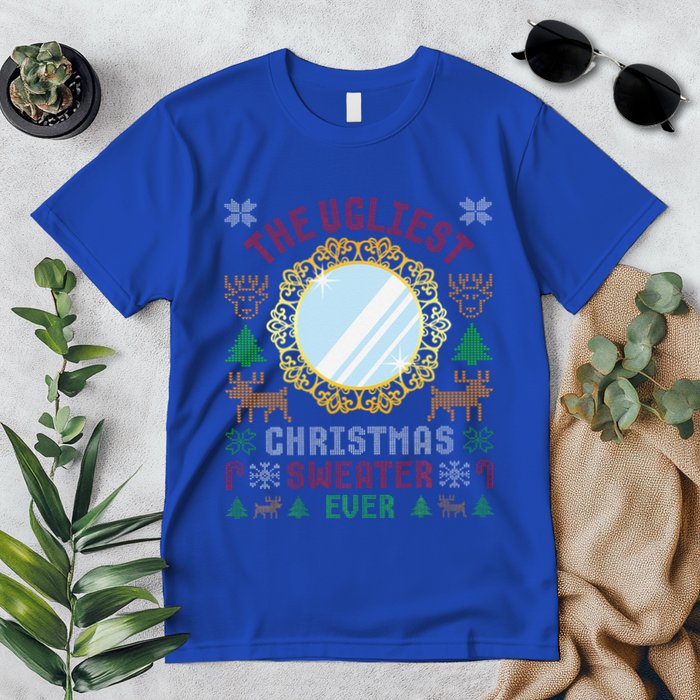 The Ugliest Christmas Sweater Ever With An Image Of A Mirror Premium T-Shirt