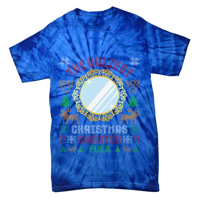 The Ugliest Christmas Sweater Ever With An Image Of A Mirror Tie-Dye T-Shirt