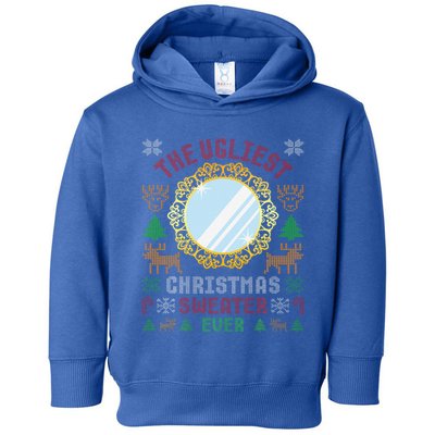 The Ugliest Christmas Sweater Ever With An Image Of A Mirror Toddler Hoodie