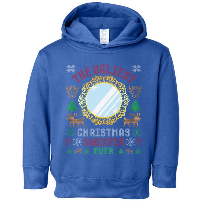 The Ugliest Christmas Sweater Ever With An Image Of A Mirror Toddler Hoodie