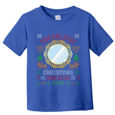 The Ugliest Christmas Sweater Ever With An Image Of A Mirror Toddler T-Shirt