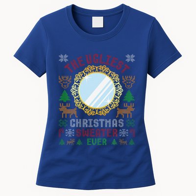 The Ugliest Christmas Sweater Ever With An Image Of A Mirror Womens T-Shirt