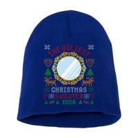 The Ugliest Christmas Sweater Ever With An Image Of A Mirror Short Acrylic Beanie