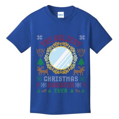 The Ugliest Christmas Sweater Ever With An Image Of A Mirror Kids T-Shirt