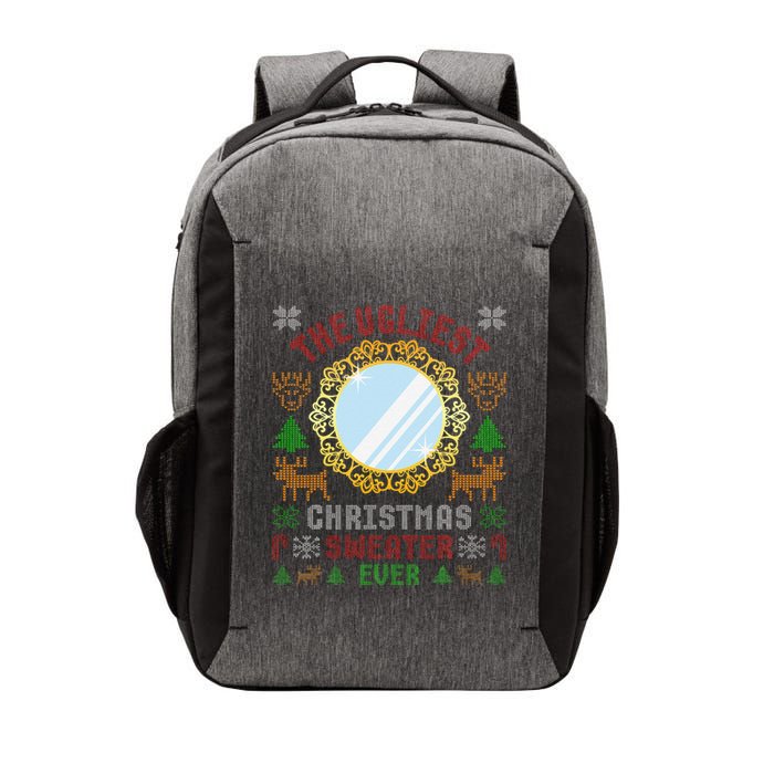 The Ugliest Christmas Sweater Ever With An Image Of A Mirror Vector Backpack