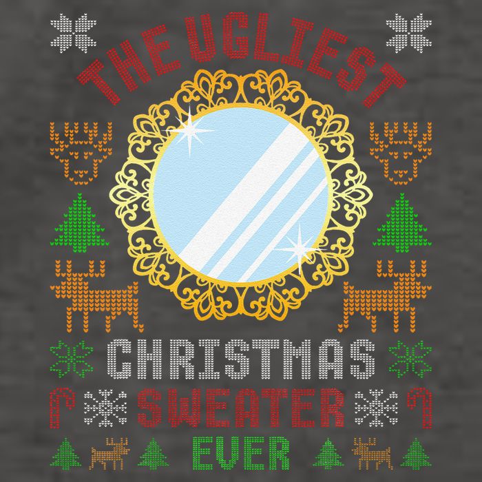 The Ugliest Christmas Sweater Ever With An Image Of A Mirror Vector Backpack