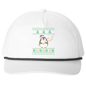 Trombone Ugly Christmas Sweater Penguin Xmas Family Matching Cool Gift Snapback Five-Panel Rope Hat