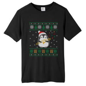 Trombone Ugly Christmas Sweater Penguin Xmas Family Matching Cool Gift Tall Fusion ChromaSoft Performance T-Shirt