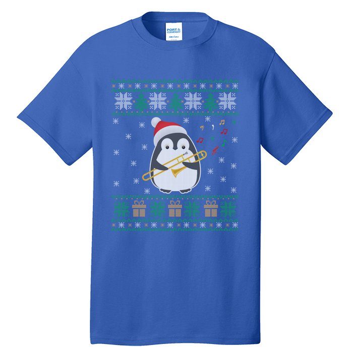 Trombone Ugly Christmas Sweater Penguin Xmas Family Matching Cool Gift Tall T-Shirt