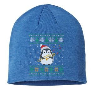 Trombone Ugly Christmas Sweater Penguin Xmas Family Matching Cool Gift Sustainable Beanie