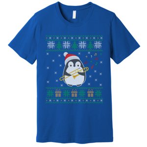 Trombone Ugly Christmas Sweater Penguin Xmas Family Matching Cool Gift Premium T-Shirt