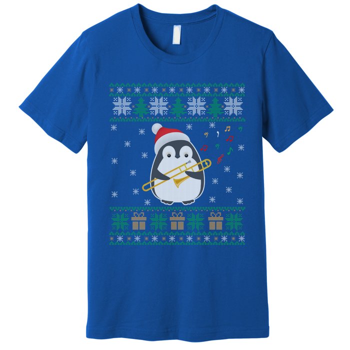 Trombone Ugly Christmas Sweater Penguin Xmas Family Matching Cool Gift Premium T-Shirt