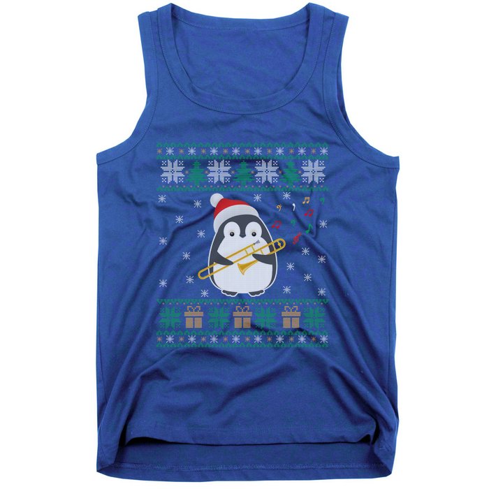 Trombone Ugly Christmas Sweater Penguin Xmas Family Matching Cool Gift Tank Top