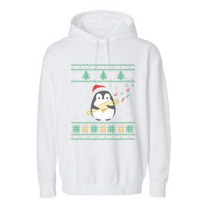 Trombone Ugly Christmas Sweater Penguin Xmas Family Matching Cool Gift Garment-Dyed Fleece Hoodie