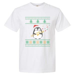 Trombone Ugly Christmas Sweater Penguin Xmas Family Matching Cool Gift Garment-Dyed Heavyweight T-Shirt