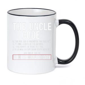 The Uncle Code Fun ins Mandatory Family Brother Uncle 11oz Black Color Changing Mug