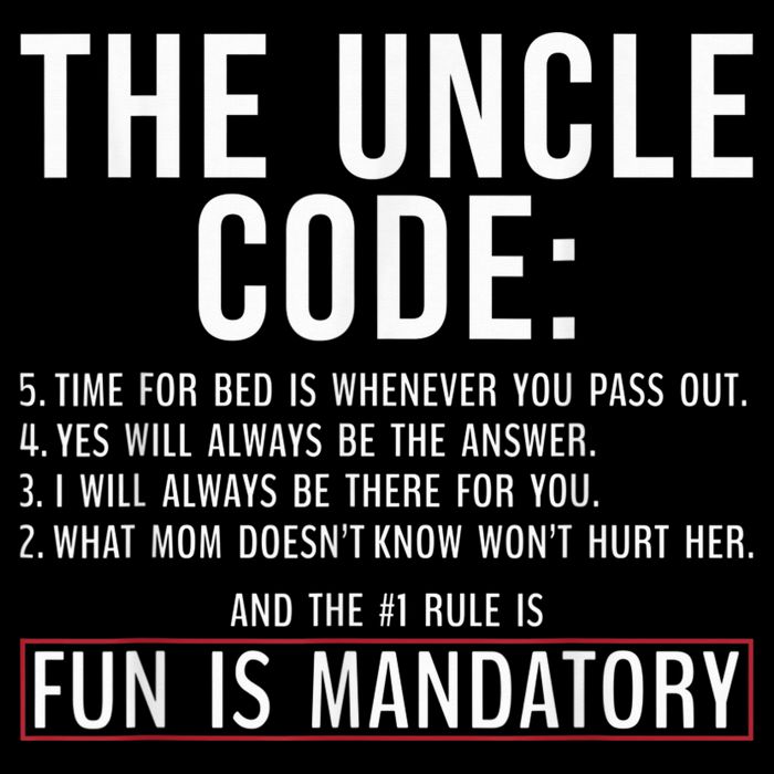 The Uncle Code Fun ins Mandatory Family Brother Uncle Backpack