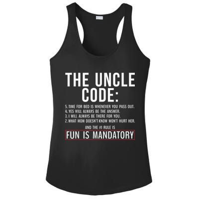 The Uncle Code Fun ins Mandatory Family Brother Uncle Ladies PosiCharge Competitor Racerback Tank