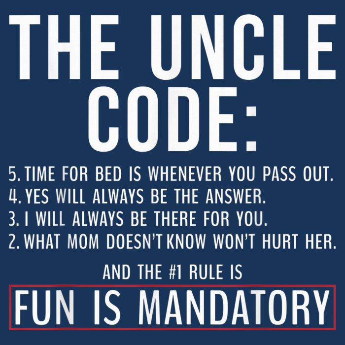 The Uncle Code Fun ins Mandatory Family Brother Uncle Cooling Performance Crew T-Shirt