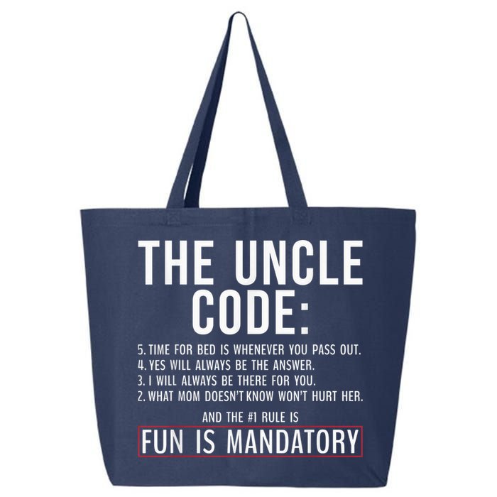 The Uncle Code Fun ins Mandatory Family Brother Uncle 25L Jumbo Tote
