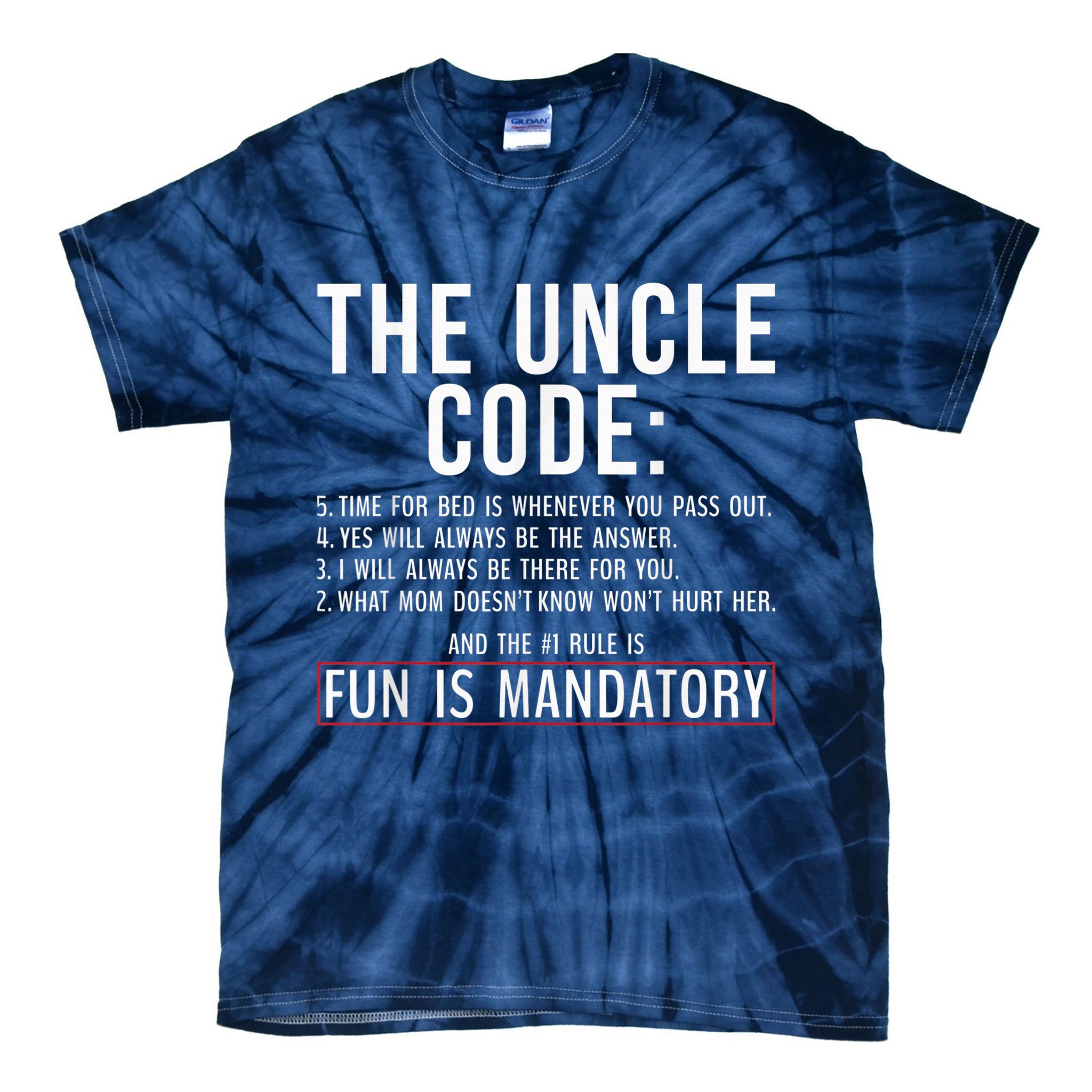 The Uncle Code Fun ins Mandatory Family Brother Uncle Tie-Dye T-Shirt