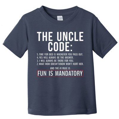 The Uncle Code Fun ins Mandatory Family Brother Uncle Toddler T-Shirt