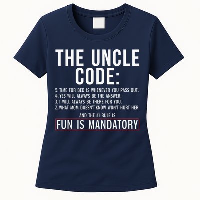 The Uncle Code Fun ins Mandatory Family Brother Uncle Womens T-Shirt