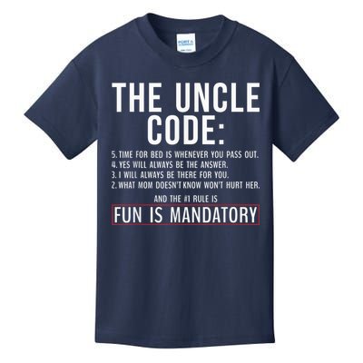 The Uncle Code Fun ins Mandatory Family Brother Uncle Kids T-Shirt