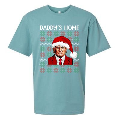 Trump Ugly Christmas DaddyS Home Funny Daddys Home Great Gift Sueded Cloud Jersey T-Shirt