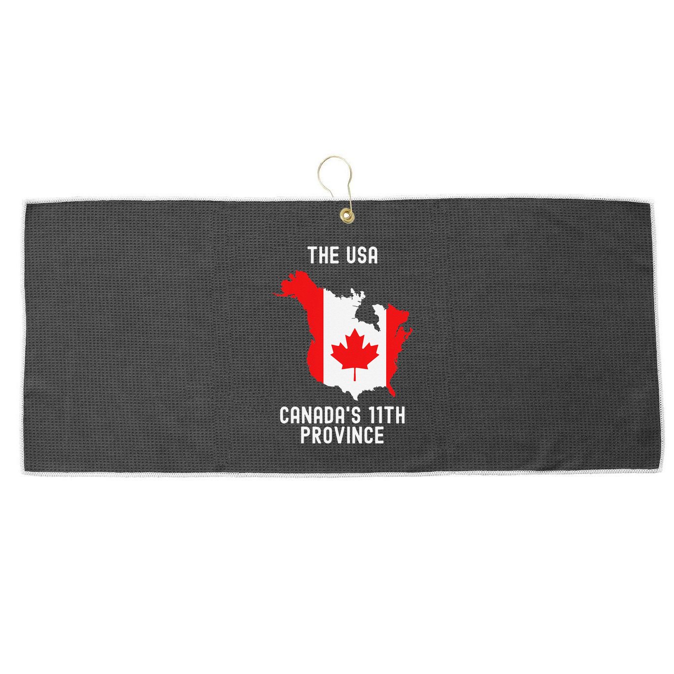 The Usa Canada’S 11th Province Funny .Png Large Microfiber Waffle Golf Towel