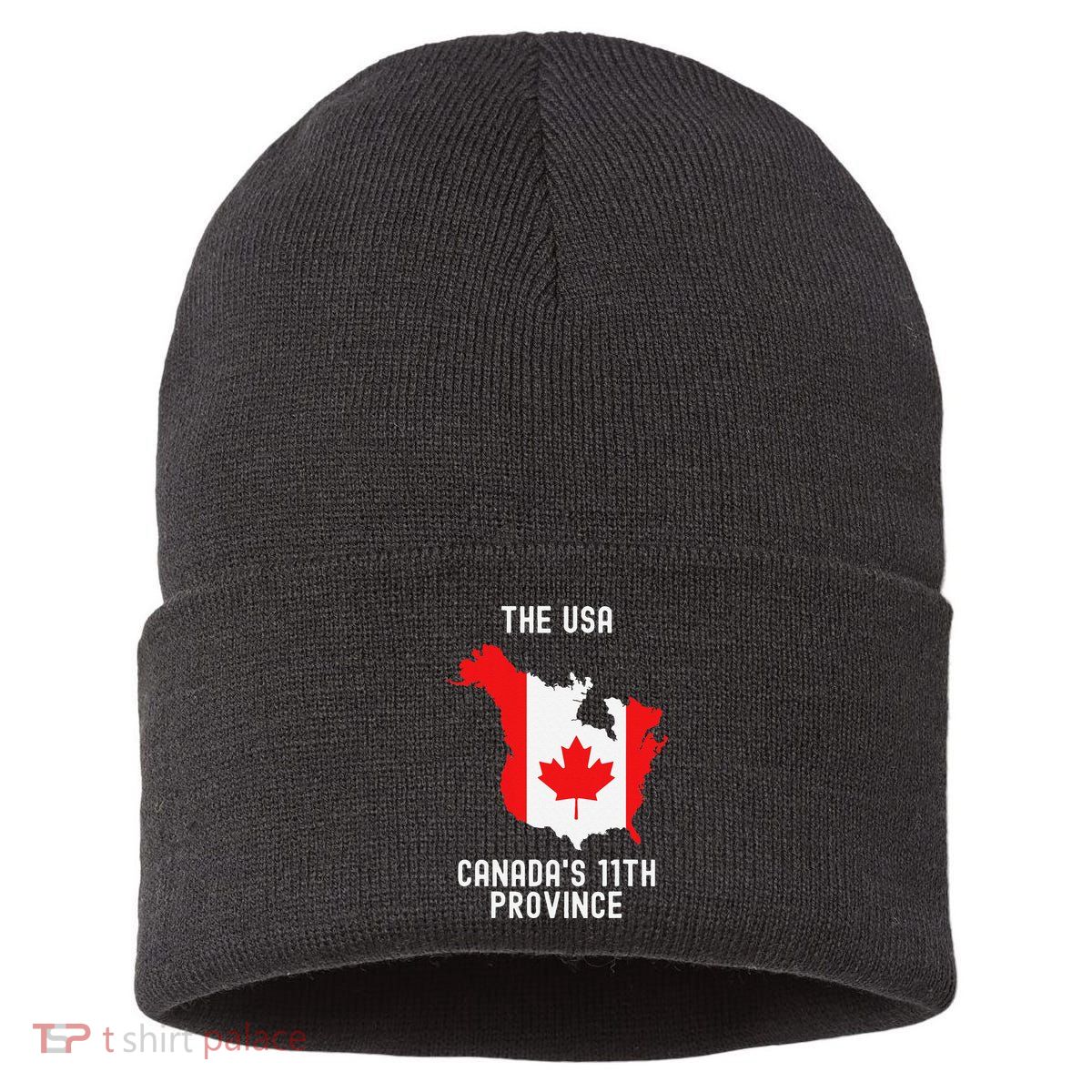 The Usa Canada’S 11th Province Funny .Png Sustainable Knit Beanie