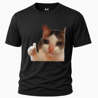 Thumbs Up Crying Cat Meme Cat Crying Thumps Up Memes Sad Cat Performance Shirt