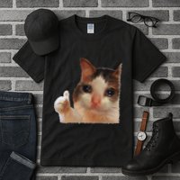 Thumbs Up Crying Cat Meme Cat Crying Thumps Up Memes Sad Cat Tall T-Shirt