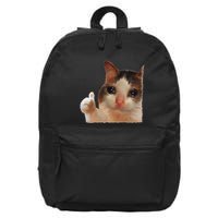 Thumbs Up Crying Cat Meme Cat Crying Thumps Up Memes Sad Cat 16 in Basic Backpack