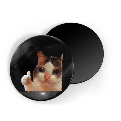 Thumbs Up Crying Cat Meme Cat Crying Thumps Up Memes Sad Cat Magnet