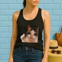 Thumbs Up Crying Cat Meme Cat Crying Thumps Up Memes Sad Cat Womens Tank Top