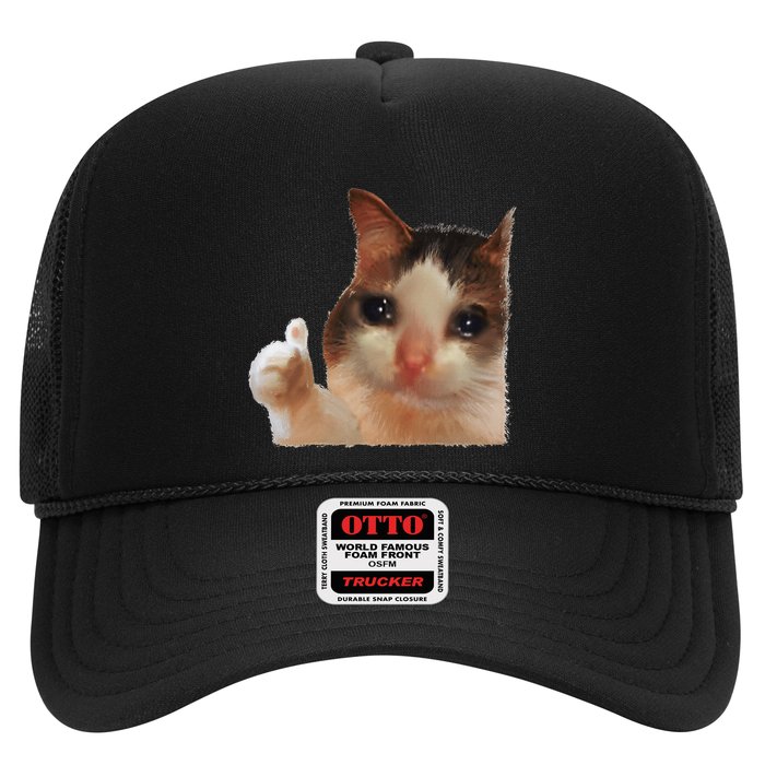 Thumbs Up Crying Cat Meme Cat Crying Thumps Up Memes Sad Cat Hat