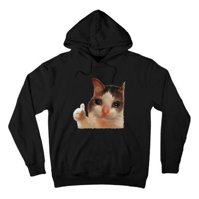 Thumbs Up Crying Cat Meme Cat Crying Thumps Up Memes Sad Cat Tall Hoodie