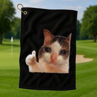 Thumbs Up Crying Cat Meme Cat Crying Thumps Up Memes Sad Cat Golf Towel