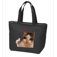 Thumbs Up Crying Cat Meme Cat Crying Thumps Up Memes Sad Cat Zip Tote Bag