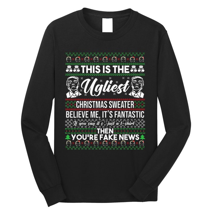 Trump Ugly Christmas Sweater Long Sleeve Shirt