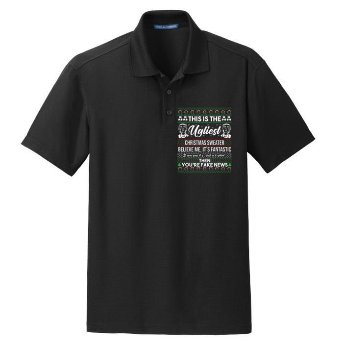 Trump Ugly Christmas Sweater Dry Zone Grid Polo