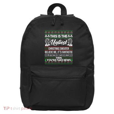 Trump Ugly Christmas Sweater 16 in Basic Backpack