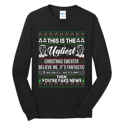 Trump Ugly Christmas Sweater Tall Long Sleeve T-Shirt