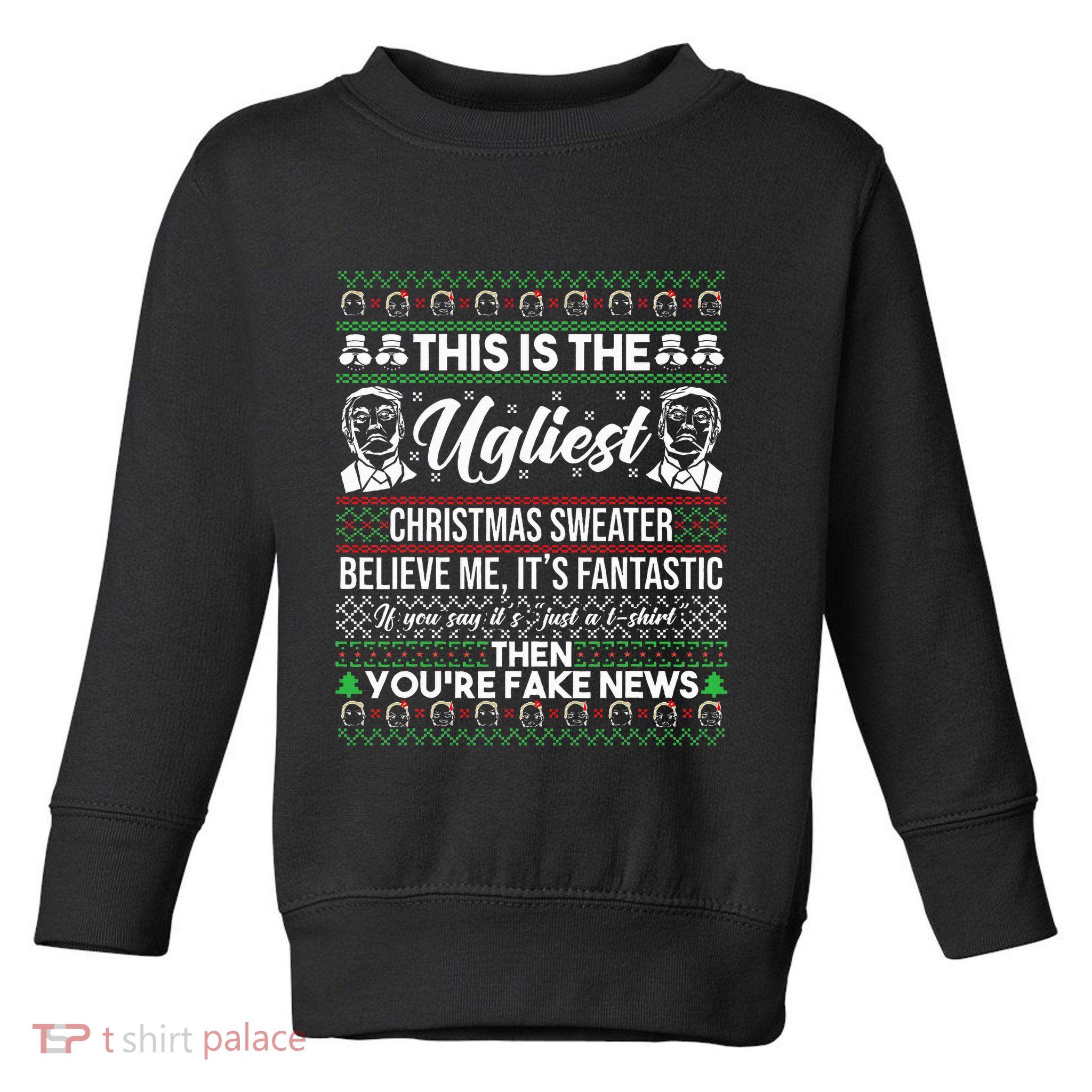 Trump Ugly Christmas Sweater Toddler Sweatshirt