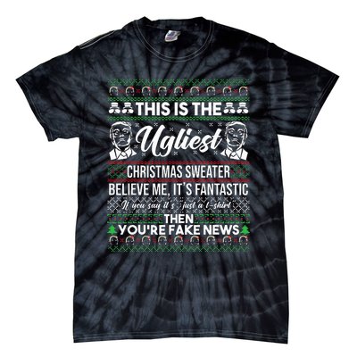 Trump Ugly Christmas Sweater Tie-Dye T-Shirt