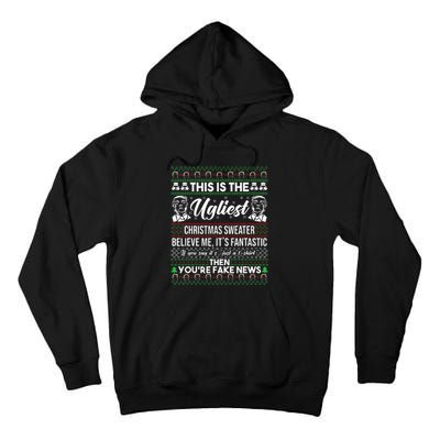 Trump Ugly Christmas Sweater Tall Hoodie